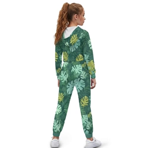 Girls Clothing Sets Cute Sweat Set Size 4-13 Fashion Animal Hoodie Kids Crop Top Tapered Pants Fall Winter Spring2