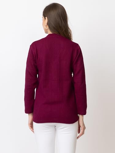Image of Women's Warm Woolen Cardigan - Stylish Full Sleeve Knitwear for Winter, Cozy & Elegant Sweater