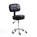 Produktbild KKTONER Rollhocker Bürohocker mit Rückenlehne Höhenverstellbarer 50-64cm PU Leder Schwarz