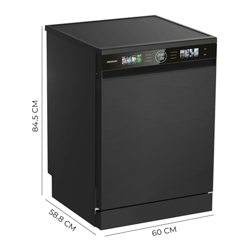 Cecotec Lavavajillas Compacto de 60cm Bolero Aguazero 6620 Dark C, 1850W, 15 Cubiertos, 8 Programas, Motor Inverter, Pantalla FullColor XXL, Smart Wash, Turbo Dry+, AutoClean, Media Carga, Delay Start - imagen 2