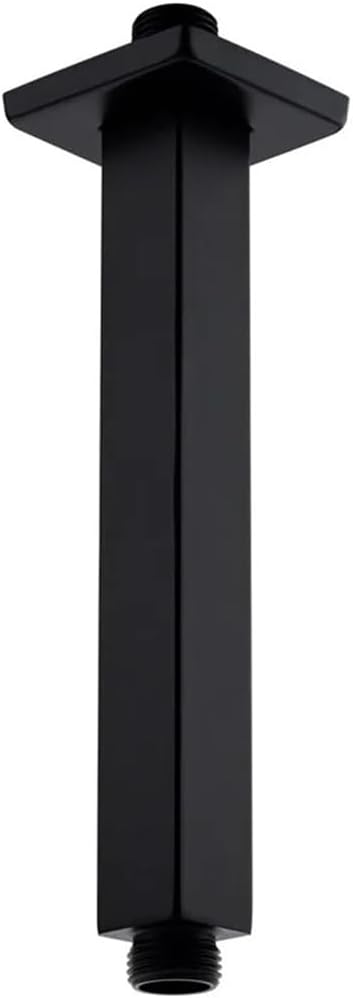 Generic 8/10 Inch Ceiling Mounted Square Shower Arm Black Stainless Steel 20/30CM Bathroom Fixed Pipe Tube For Showerhead Accessories