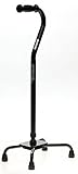 Medline MDS86228 Aluminum Quad Cane with Large Base, Black (Pack of 2)