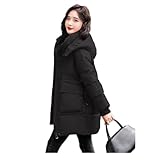 [Msymay] 中綿ダウンコート レディース ブルゾン ボリューム 中綿コート ミドル丈 アウター ロング 冬 防寒 フード付き
