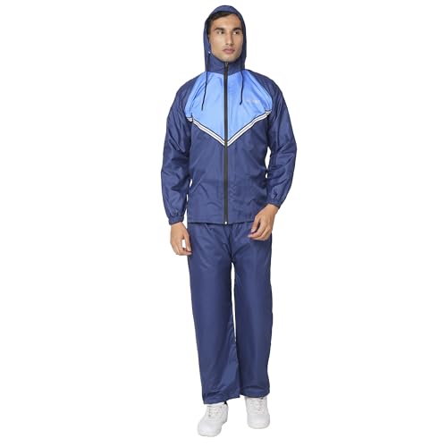 Image of Citizen Hooded Raincoat for Men Women Waterproof for Bike Riders 180T Micro Fabric Lightweight Stylish Sealed Hood, Large Pockets, Heavy-Duty Zippers Rainwear with Carry Pouch-CR021