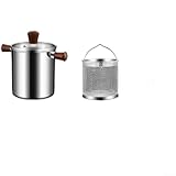 HOHOVYVY Freidora de acero inoxidable 304 con capacidad de 1,5 L)