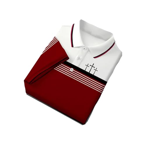 Men's Retro Faith Cross Graphic Casual Printed Polo Shirt Christian Religious Gifts4