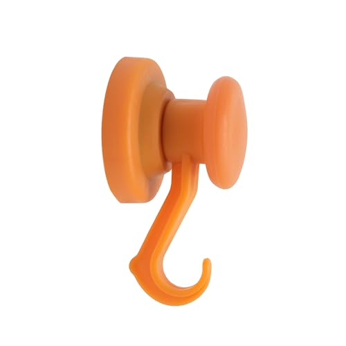 Orange Rubber Coated Neodymium Magnet with Swivel Hook for Holding Rope Wires and Clothing - 43mm dia (Pack of 40) - Image 3