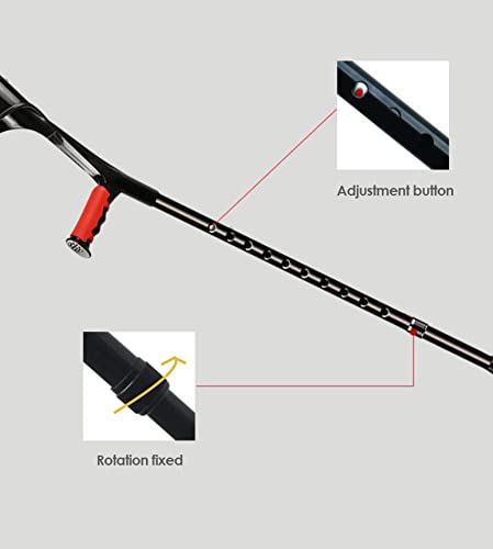 Regulowana aluminiowa kula ortopedyczna dla dorosłych, lekka, składana laska o wadze 0,5 kg z antypoślizgową gumową końcówką, ergonomiczna laska wspierająca dla osób o wzroście 150–196 cm, przenośna