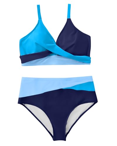 Image of Tempt Me Plus Size Two Piece Swimsuit - Women High Waisted Bikini Set Tummy Control Bathing Suits