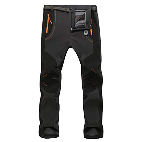 Cayuan Mujer Hombre Softshell Impermeables Pantalones de Escalada Acolchados Calientes Pantalón de Senderismo