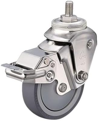 ハンマーキャスター ステンレスクッションEねじ込みM12SPウレタン125mm線径2.0 935SEA-UZ125S320