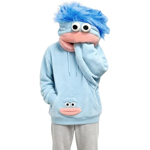 yakyamgi Big Mouth Monster Pullover Hoodies Women Fuzzy Fleece Blanket Pjs