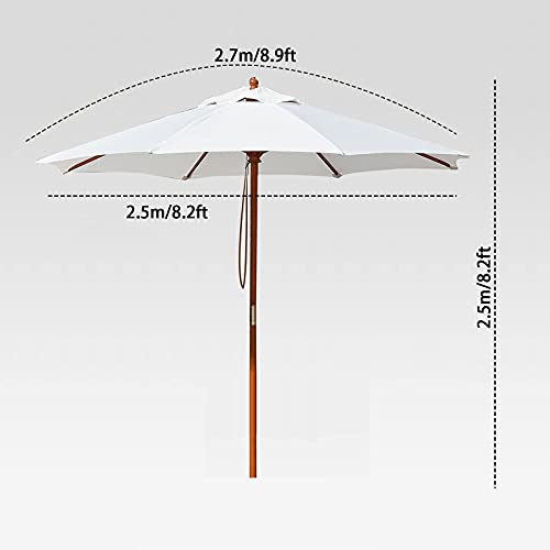 Sombrilla de jardín de madera plegable e impermeable para terrazas y cafeterías 6