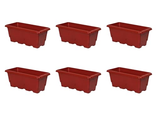 Image of Ocean Mart 20 Inch Plastic Window Planter for Balcony & Terrace Garden | Heavy-Duty Rectangular Planting Pot for Home | for Flowers, Herbs & Indoor Plants | Pack of 6