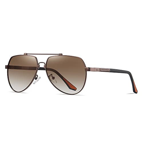 Image of Cyxus Classic Aviator Sunglasses Polarized 100% UV Protection Men Spring Temples Driving 1048