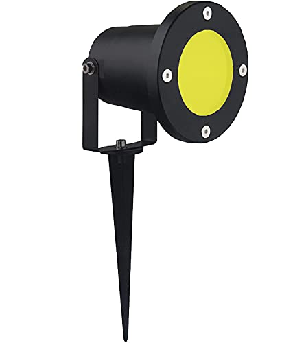 Partenopeautensili® Faretto orientabile con picchetto gu10 da esterno giardino segnapassi luce lampada a led (Luce Calda 3000k, ARMATURA NERA)