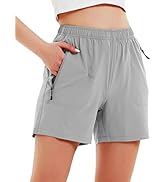Nomolen Women's 5" Hiking Cargo Shorts Quick Dry Lightweight Athletic Outdoor Shorts for Workout ...