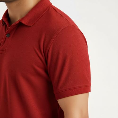 Image of Men's Premium Cotton Pique Polo T-Shirt, Classic Fit Short Sleeve Casual Summer Shirt, Soft & Breathable Fashion Polo