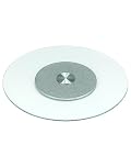 QWORK® Tempered Glass Lazy Susan Rotating Serving Plate, Swivel Turntable, 70 cm / 27"