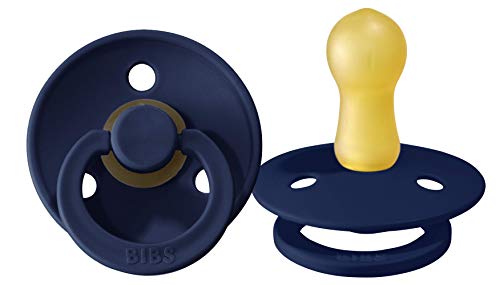Image of BIBS Baby Pacifier | BPA-Free Natural Rubber | Made in Denmark | Deep Space 2-Pack (0-6 Months)