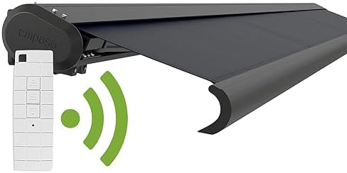 Arilco Elektrische Vollkassettenmarkise 6x3.5m - Anthrazit Mit Fernbedienung