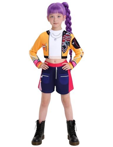Demon Costume for Kids 3-14Y Girls Hunters Cosplay Pop Singers Stage Role Play Outfits Toddler Halloween Costumes2