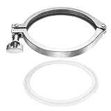 PATIKIL Tri Sanitary Clamp Single Pin, Heavy Duty 304 Stainless Steel Clamp Sanitary Fittings with Wing Nut Silicone Gasket for Ferrule TC Tube OD 4
