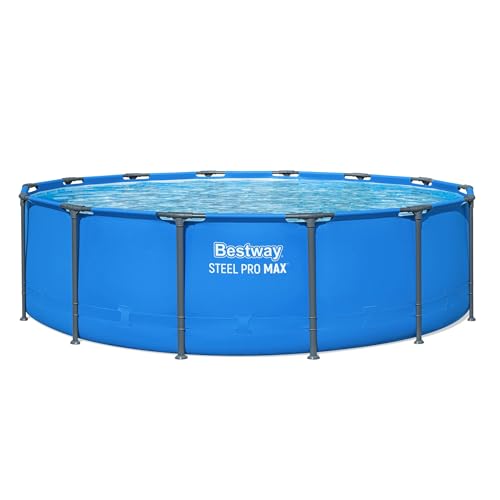 Bestway Steel Pro MAX 14 x 42 Above Ground Pool Round Metal Frame Outdoor Swimming Pool for Backyard Blue Pool ONLY