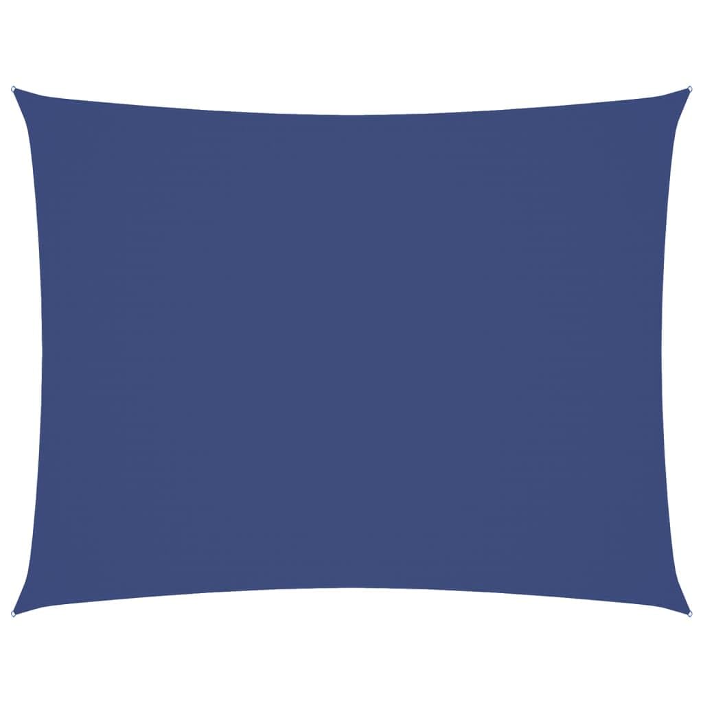 Voile d'ombrage rectangulaire 5x7 m bleu en tissu Oxford imperméable