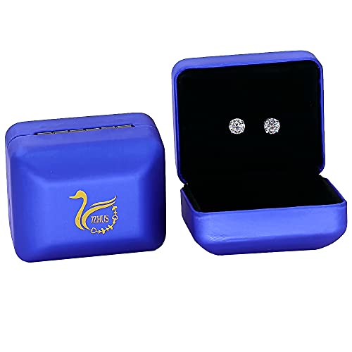Moissanite Stud Earrings, 2Ct Df Color Lab Created Diamond 925 Sterling Silver 18K White Gold Plated Earrings For Women Men #TOP4