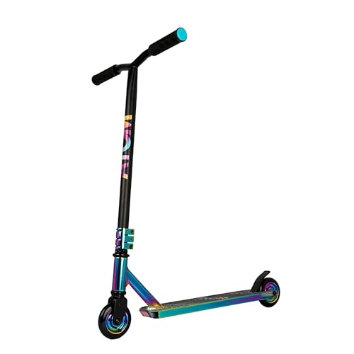 ATOM Neo Frenzy Stunt-Scooter | Neochrom-Kick-Scooter für Kinder und Jugendliche | 100 mm PU-Räder | 360-Grad-Drehfunktion | Dreifach-Bolzen-Klemme | TPR-Griffe | Anfänger & Pro Trick-Scooter | max