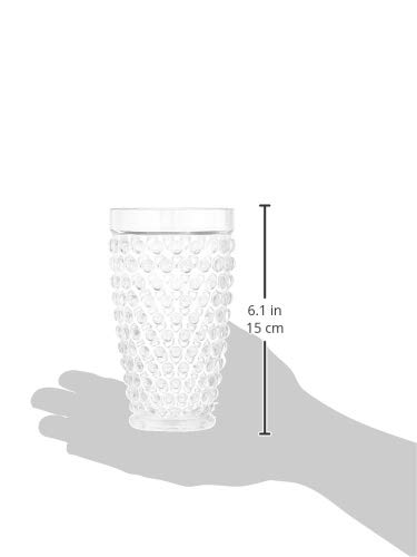 Amazon Basics Tritan Hobnail Texture Highball Glasses - 18-Ounce, Set Of 4(Plastic Material) #TOP3