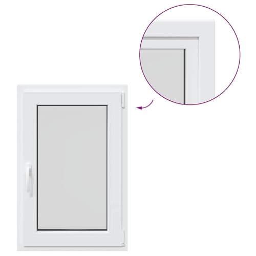 Ventana de sótano 60x100 cm en PVC blanco con vidrio aislante RISOR 8