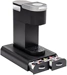 Mind Reader Single Serve Pod Organizer, 2 Drawers, 24 Pod Capacity, Keurig Mini Compatible, 24.1L x 31.1W x 6.4H cm, Black