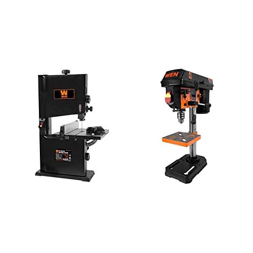 WEN 3959 2.5-Amp 9-Inch Benchtop Band Saw & 4208 8 in. 5-Speed Drill Press