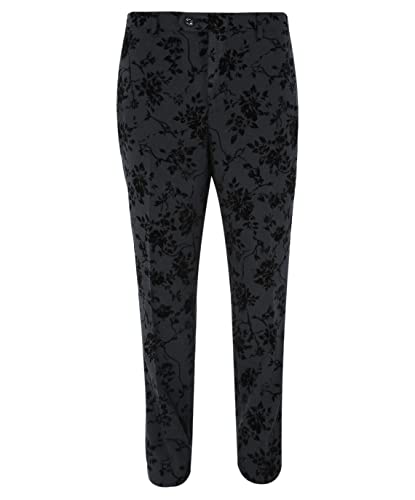 Costume en velours homme ensemble de mariage 3 pièces noir costume formel brodé floral