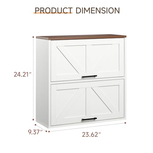 HollyHOME Farmhouse Bathroom Wall Cabinet, Wall-Mounted Storage - Image 3