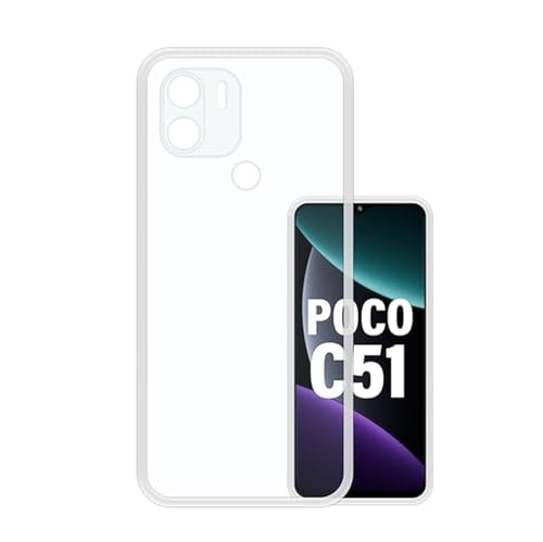 Image of COVERBLACK Rubber Silicone Back Cover for Poco C51 - Transparent