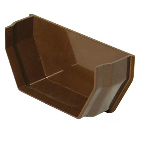 Image of FLOPLAST 114mm Square Gutter Internal Stop End - Brown - Pack of 2