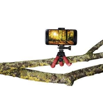 Hama Mini-Stativ Flex f&uuml;r Smartphone und GoPro, 14 cm, Rot