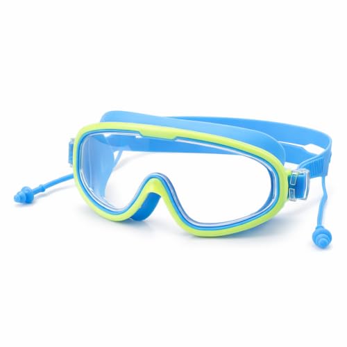Fabater Gafas de Natación HD para Niños con Montura Grande para una Visión Clara y Ajuste Flexible, Perfectas para Niños, Policarbonato/silicona (#4)