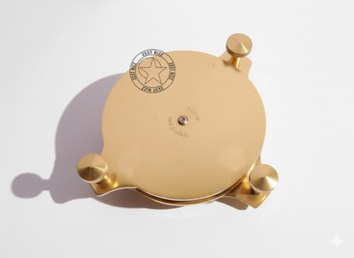 Compás de bronce sólido de 4 pulgadas con reloj de sol, gran antigüedad para actividades al aire libre, camping y senderismo miniatura 4