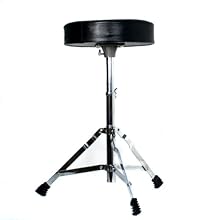 Stable Drum Throne: This RockJam drum stool is double braced for additional strength Adjustable Stool: The RockJam drum throne height can be adjusted between 45cm-55cm in height Padded Drum Stool: This RockJam has a padded seat that measures 55cm in-...