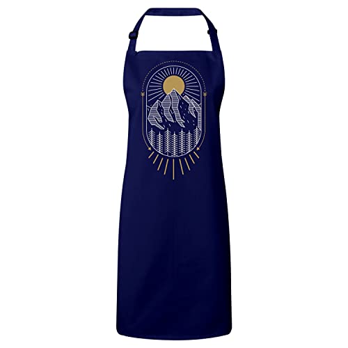 Tablier cuisine premium navy style bohémien montagne et nature pour adulte