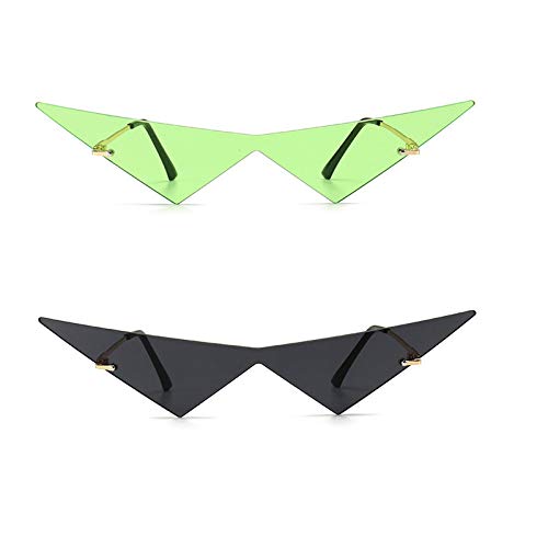 Image of willochra Triangle One Piece Frameless Sunglasses For Women Trendy Ocean Lens Sun Glasses Men Party Prom Sunglasses