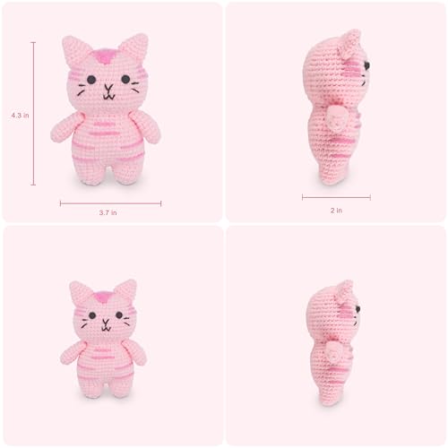 Image of HOUSE CREATIVITY Cat Crochet Kit for Beginners - Make a Variety of Adorable Kittens, Amigurumi Crochet Starter Kit with Yarn, Eyes & Step-by-Step Video Tutorial, DIY Craft for Cat Lovers