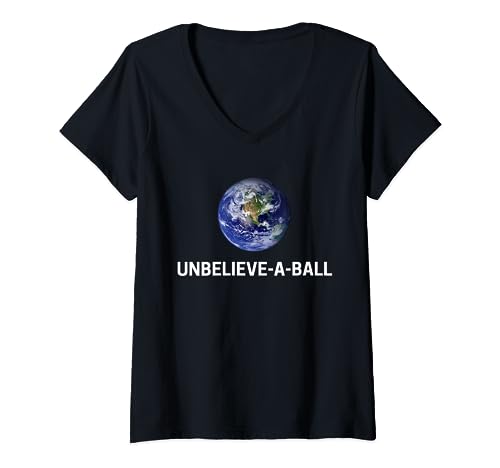 Flat Earth Shirt - Unbelieve-A-Ball - Flat Earth T Shirt V-Neck T-Shirt