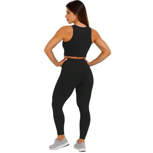 Kit 2 Legging Blackout Zero Transparência Cós Alto Feminina Modella (BR, Alfa, M, Regular, Regular,