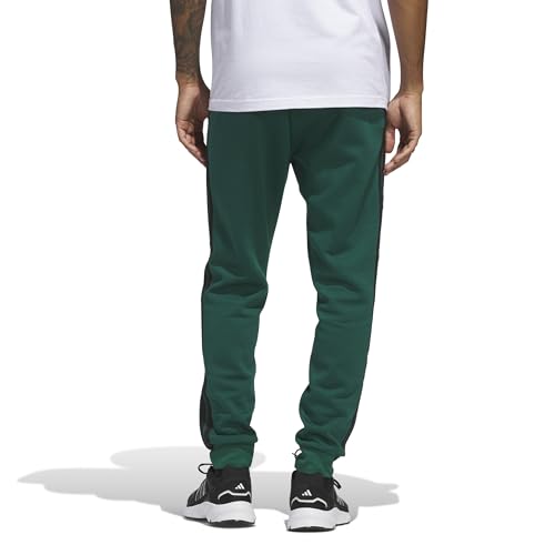 Adidas Homme Essential Three Stripes Fleece Pant, Collegiate Green/Black, L - 3
