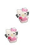  Hello Kitty Schleifen-Anhänger für Crocs & Jibbitz Armbänder, Rosa, 2 Stück
